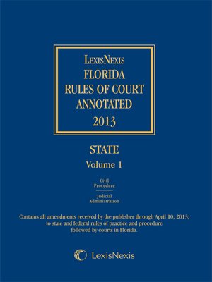 cover image of Florida Rules of Court Annotated